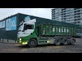 Beelen.nl MAN portaalwagen RO30 verwisseld een container met haak van de wagen