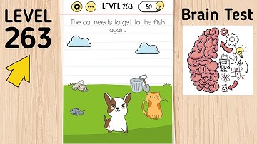 Brain Test Level 263 The Cat Needs To Get To The Fish Again.