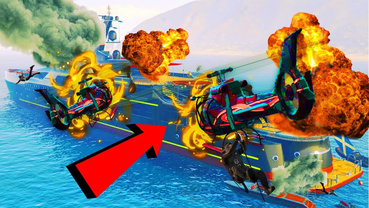 CRASHING HELICOPTERS INTO YACHTS!!! GTA 5 FUNNY MOMENTS