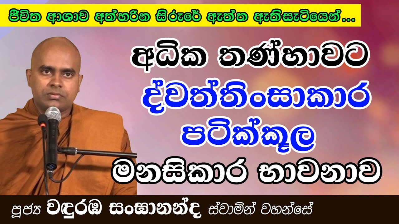 අධික තණ්හාවට ද්වත්තිංසාකාර පටික්කූල මනසිකාර භාවනාව | Ven Wanduramba Sangananda Thero