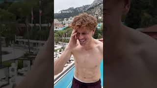Alcaraz Films Sinner Pool Jump 😆