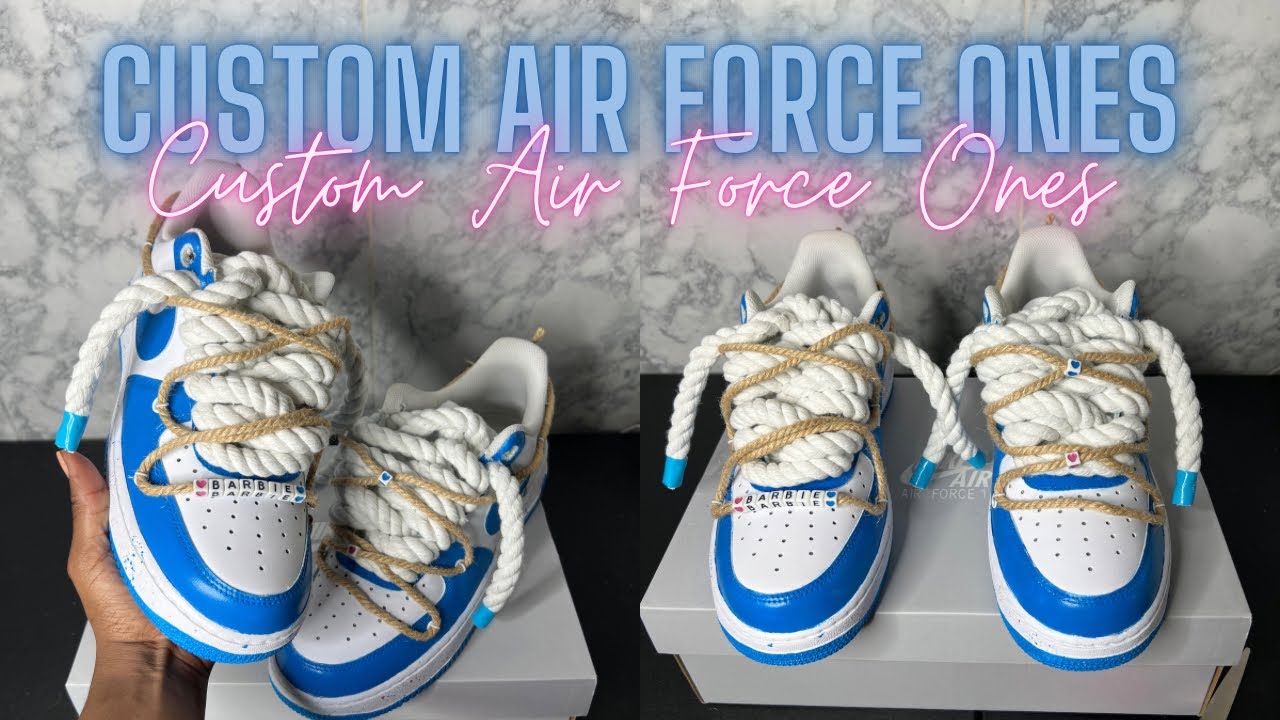 CUSTOM AIR FORCE 1 WITH ROPE LACES - YouTube