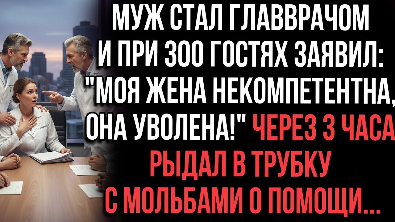 Увольнение жены при гостях превратилось в кошмар для главврача