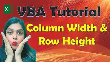 VBA Tutorial | Column Width and Row Height | VBA in Hindi