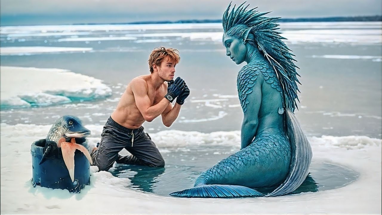 Homem encontra um peixe mágico que se transforma em uma linda garota e lhe concede três desejos!