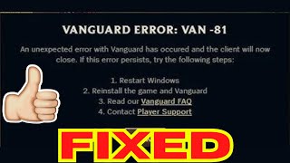 How To Fix Vanguard Van 81 Error in League of Legends  ( Similar Errors Too )