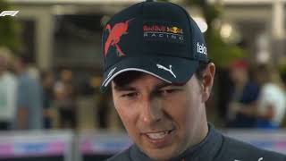 Sergio Perez Post Race interview SP gets penalty after Singapore GP 2022 | Perez Wins P1 for checko