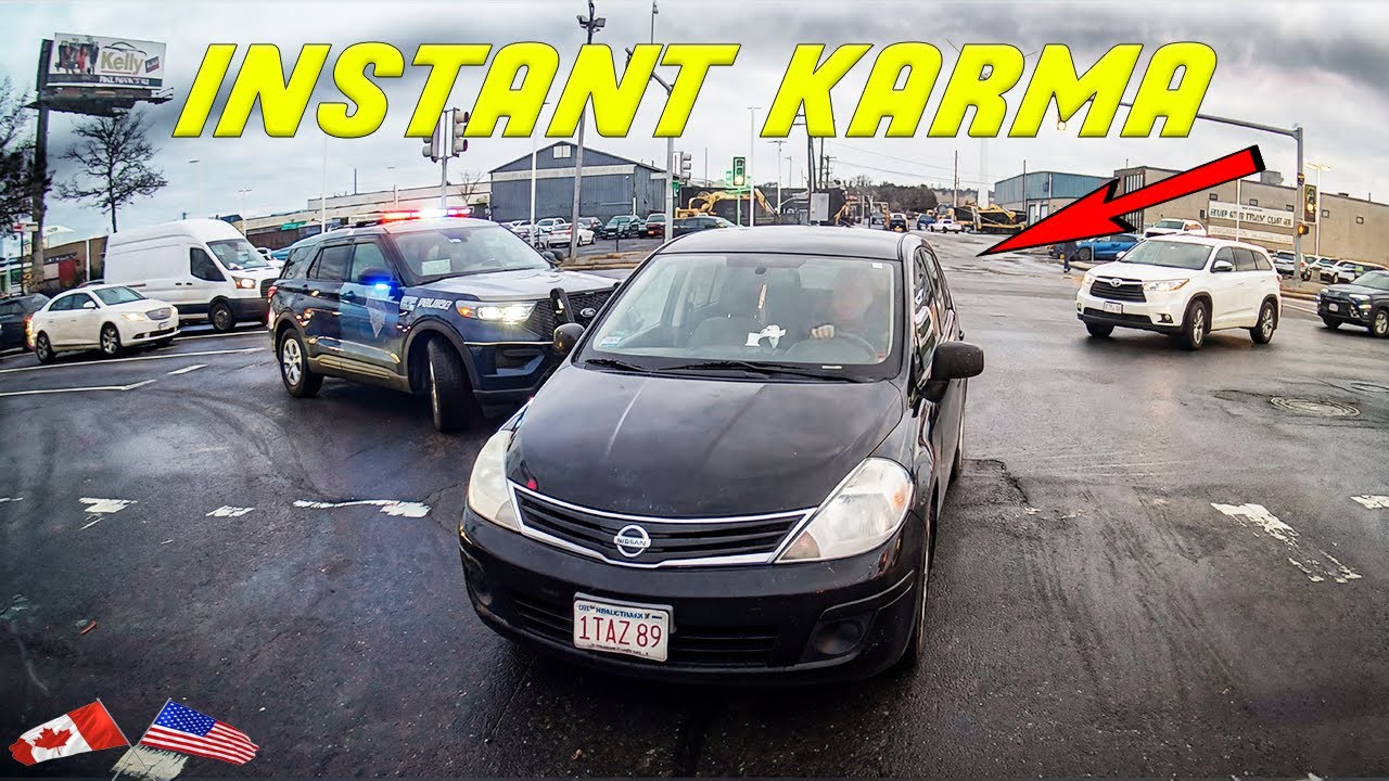 DUDE TRIED TO CUT THE LINE RIGHT IN FRONT OF A COP