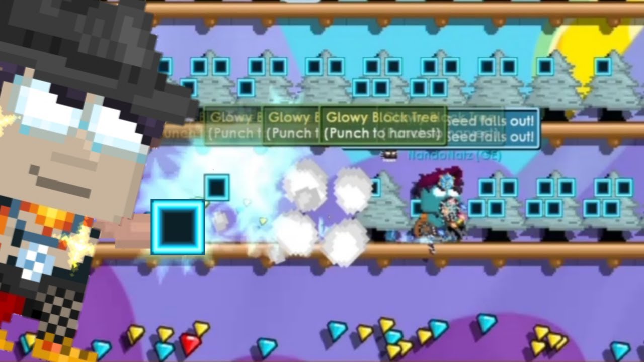 HARVESTING GLOWY BLOCK TREES GROWTOPIA YouTube
