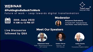 #PuttingIndiaBackToWork - “Future of Work: Leap Towards Digital Transformation.”: 30th June 2020