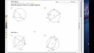 How to Study Central and Inscribed Angles of a Circle: Self Quiz 1