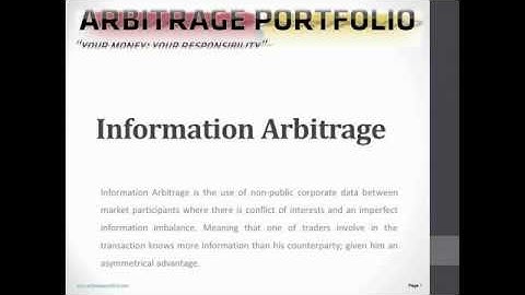 Information Arbitrage & Insider Trading | ArbitragePortfolio.com