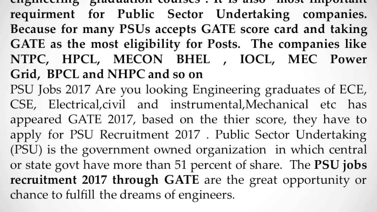 PSU Recruitment 2017 through GATE , PSU JObs 2018 Vacanacies 74656 www.BoardResult.in