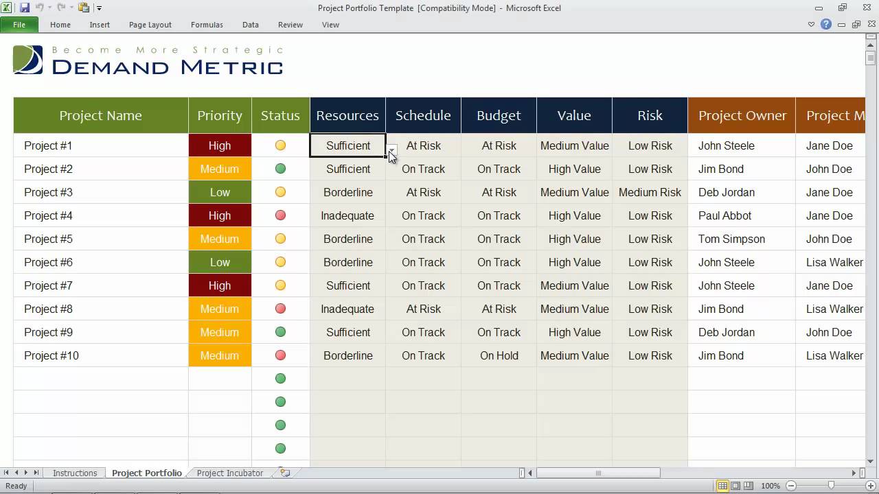 Project Portfolio Template In Project Portfolio Status Report Template