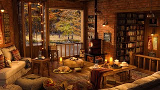 Cozy Vintage Fall 🍂 Bookstore Cafe Ambience at Lake View - Jazz Muisc For Relaxing October by Jazzy Café 6,133 views 6 months ago 11 hours, 52 minutes