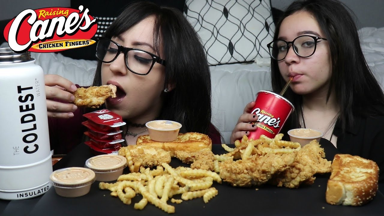 RAISING CANES FRIED CHICKEN TENDERS EATING SHOW YouTube