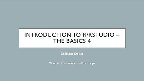 If Statements and For Loops