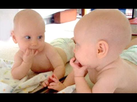 Baby Sees Mirror For The First Time - A Funny Babies Compilation 2016