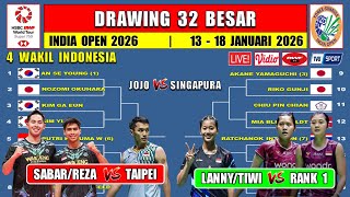 FULL DRAWING INDIA OPEN 2026 Super 750 ~ PUTRI vs KANADA ~ JOJO vs SINGAPURA ~ 4 WAKIL INDONESIA