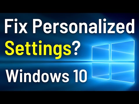 personalized settings not responding windows 10 2019
