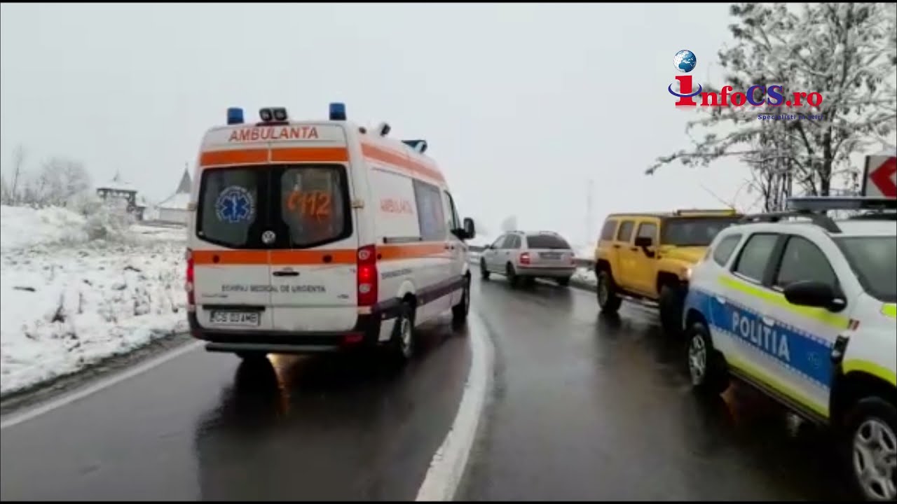 Accident DN58  Resita - Caransebes - Doua masini avariate