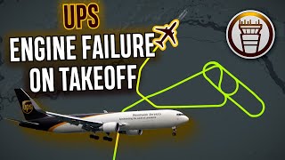 UPS ENGINE FAILURE on Takeoff [ATC audio]