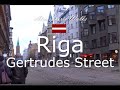 CITY WALKS: Riga Latvia Gertrudes Street- Прогулка Рига улица Гертрудас