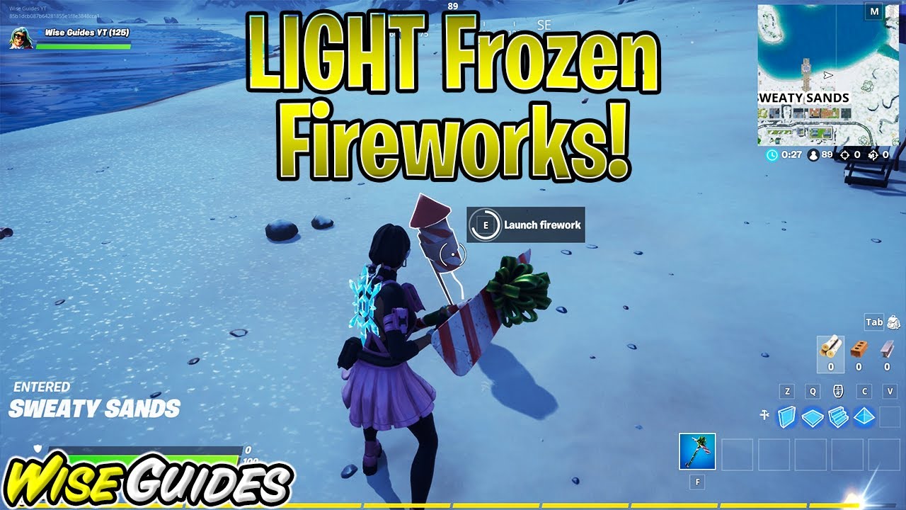 Light Frozen Fireworks found on Beaches in Sweaty Sands Location Fortnite Chapter 2