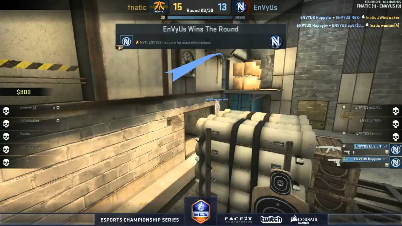 CS:GO - Happy Quality Double Kobe vs Fnatic @ ECS League Season 1
