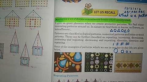 Class-3, Subject- Mathematics, Video-35, Chapter-12, Patterns, Part-2, by Mrs Sanghamitra.