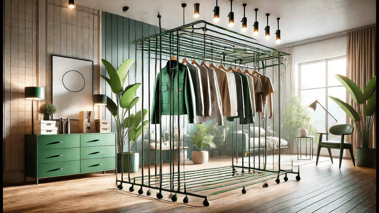 🌿 GREENSTELL Clothes Rack | Best Green Steel Clothes Rack 🧥 - YouTube