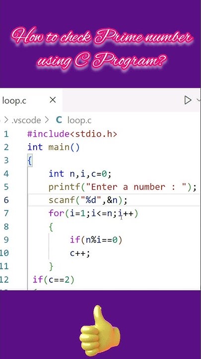 C Program to Check Prime Numbers: Step-by-Step Guide - YouTube