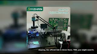 YIZHAN 48MP 4K Electronics Soldering Microscope FULL HD 1080P HDMI Camera USB Software 1-150x Lens S