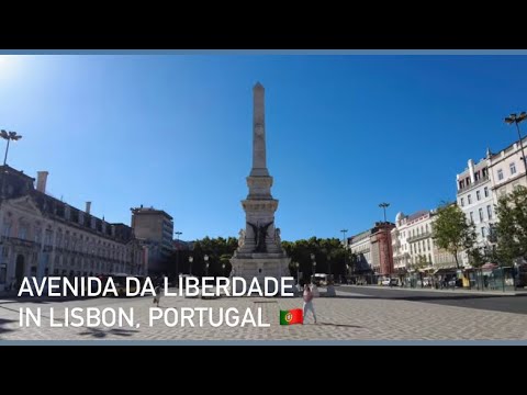 Avenida da Liberdade in Lisbon, Portugal - A Walk Around (in 4k)