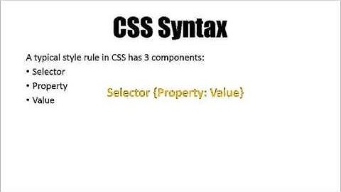 CSS Tutorial   1  Syntax of Style Rules