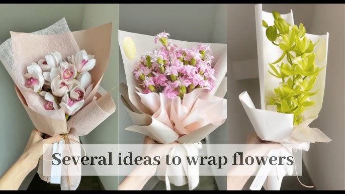 How to wrap a bouquet with Korean wrapping paper 💕 #lasvegasflorist #, Flower Bouquet