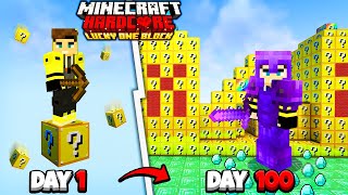 I Survived 100 Days on ONE LUCKY BLOCK in Hardcore Minecraft ( Hindi )