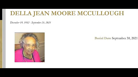 Della Jean Moore McCullough Funeral Service