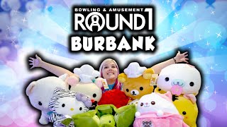 So many UFO catcher wins at the NEW Round 1 arcade in Burbank! | With bonus Round 1 giveaway!