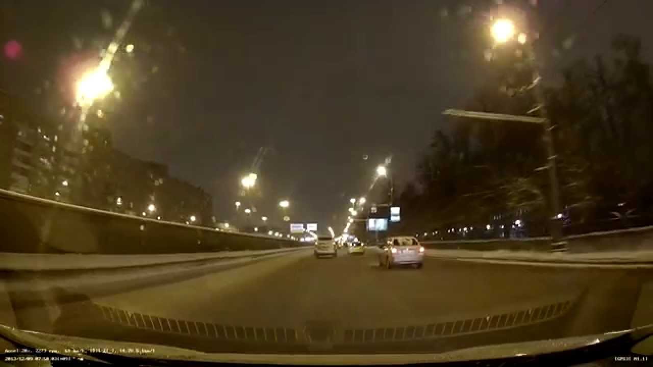 Пример видео c видеорегистратора BlackSys CF-100 GPS 2CH ночь МСК