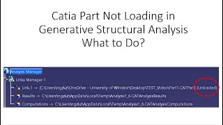 FEA Catia v5 Broken Link What to do