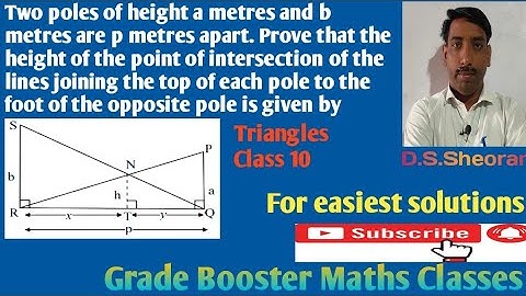 Two poles of height a ab metre are p metre apart