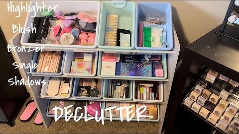 DECLUTTER Highlighter/Blush/Bronzer/Single Shadows! Second time decluttering (pt. 2)