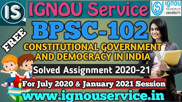BPSC-102 Solved Assignment||English Medium||2020-21||For July 2020 & January 2021 Session