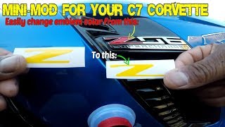 Change the COLOR of your C7 Corvette Z06 emblems the EASY way! Mini-Mod!