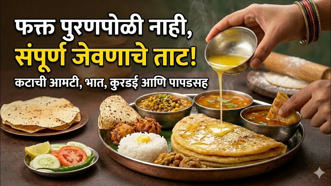 🤤 गावरान पुरणपोळीचा बेत! संपूर्ण जेवणाचे ताट 🥮 | Puran Poli Thali Marathi | Aryan Wagh