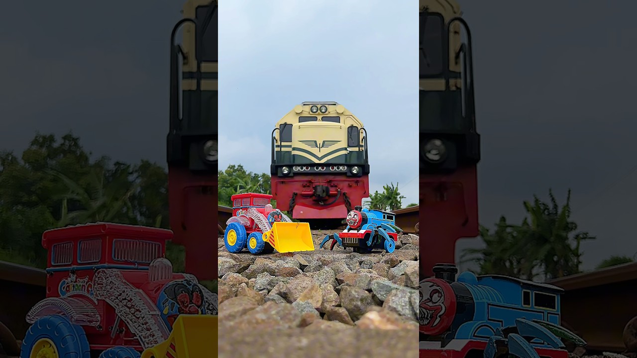 Real Train VS Choo Choo Charles toys l Real On The Railway Track! 