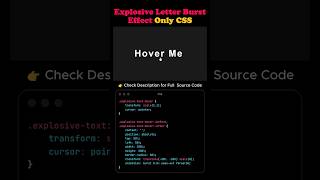 Explosive Text Hover Animation Using HTML & CSS 💥