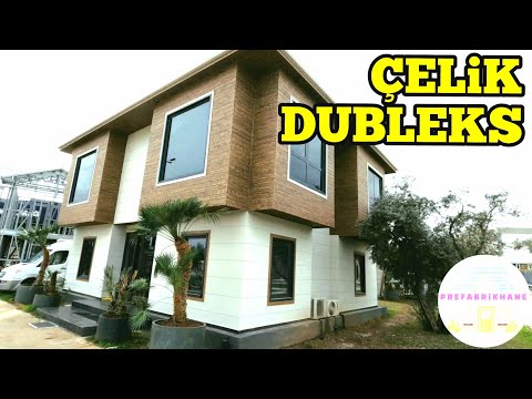 DUBLEKS VİLLA Prefabrik Ev Turu ve Modeli | MALİYET (FULL ÇELİK GÖVDE)