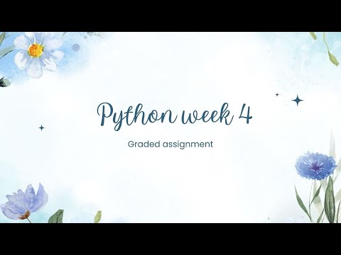 Python week 4 graded assignment IITM BS Degree 